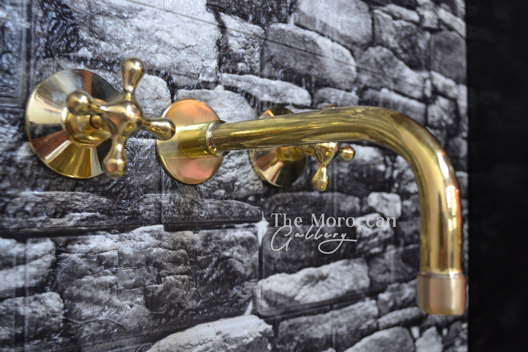Handmade Solid Brass Gooseneck Faucet, Unlacquered Wall Mount - Etsy