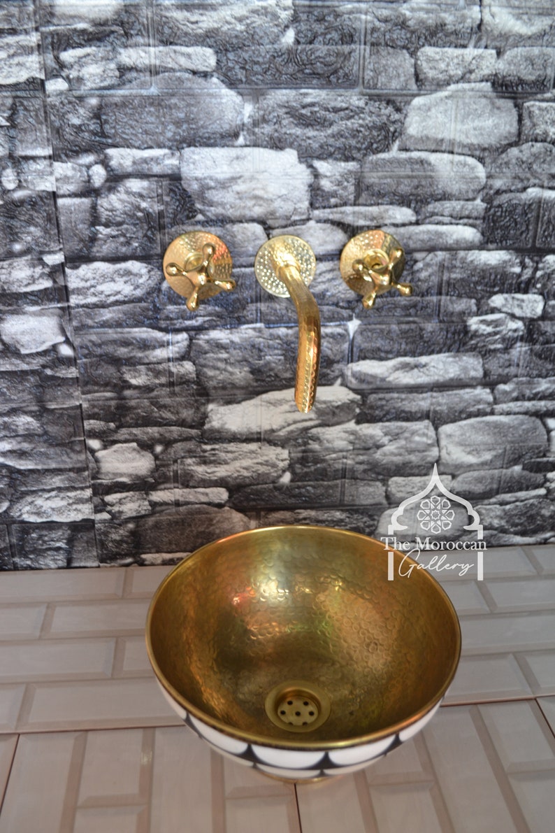 Handmade Solid Brass & Resin Vessel Sink – Unlacquered Finish - Etsy