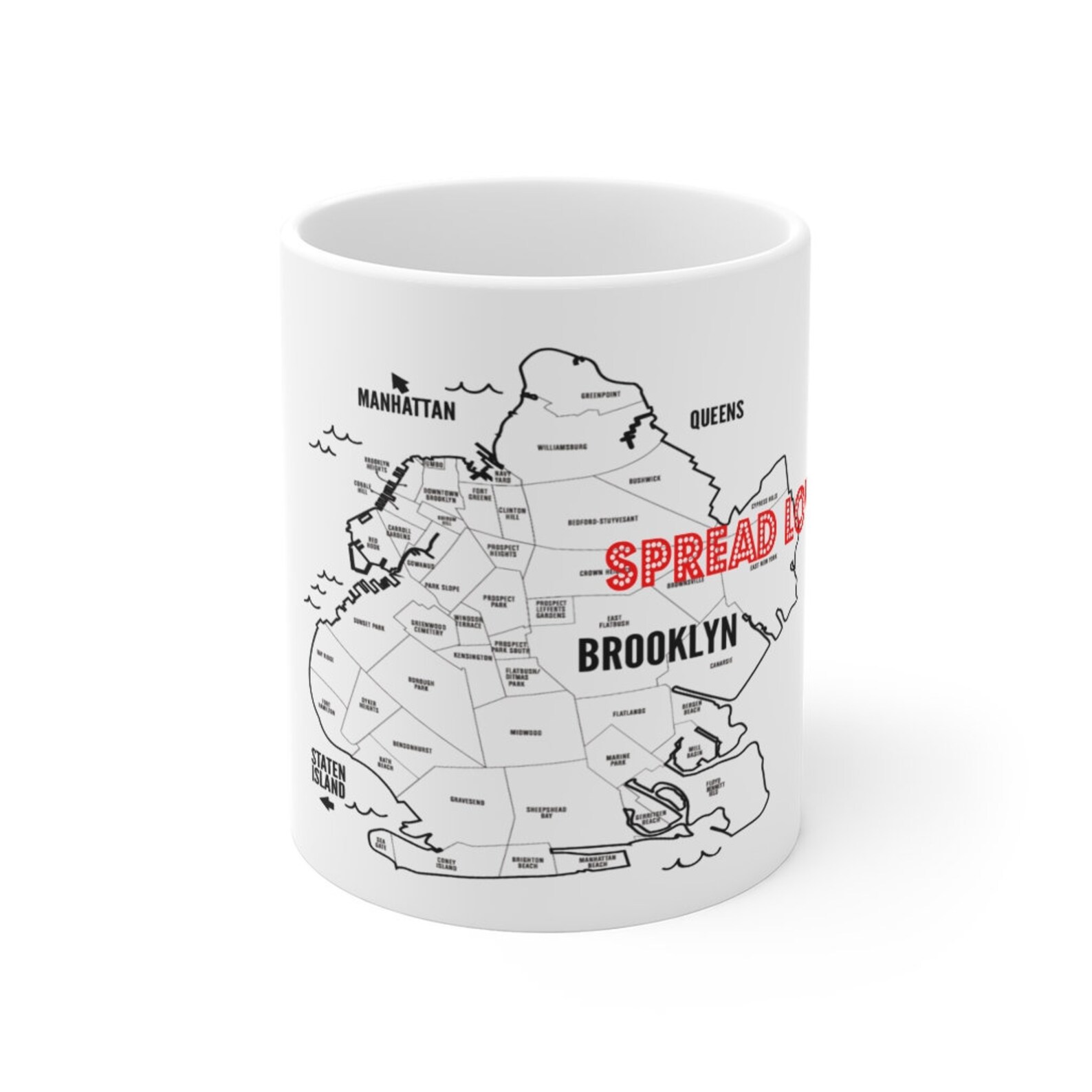 Mug 11oz/Brooklyn/New York/NYC Coffee Cup/Tea cup/Spread Etsy