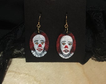 Hand Painted 1990 Pennywise Clay Earrings