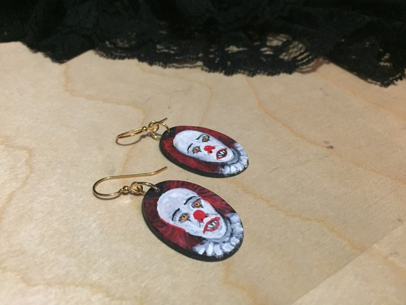 Hand Painted 1990 Pennywise Clay Earrings