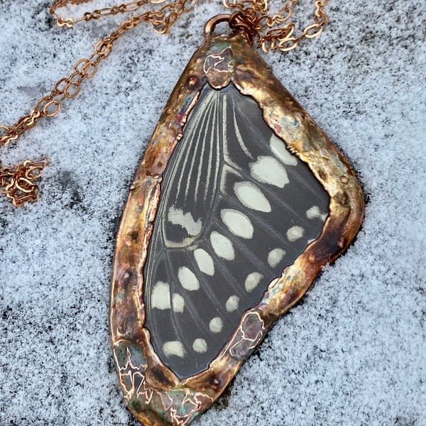 Emperor Wing Pendant, Copper Electroformed