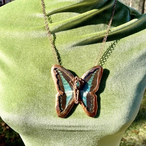 Real Blue Bottle Butterfly - Copper Electroformed