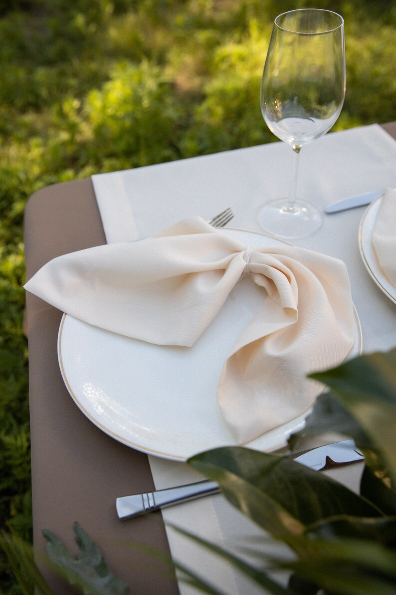 Ivory wedding napkins