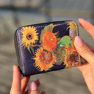 Vincent van Gogh Sonnenblumen kleine Leder Geldbörse