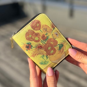 Vincent Van Gogh Sonnenblumen kleines Portemonnaie mit Karte und Münzfächern