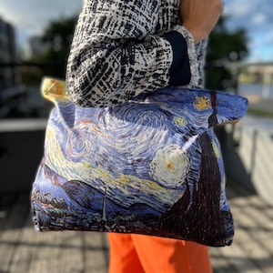 Van Gogh Starry Night horizontal tote bag