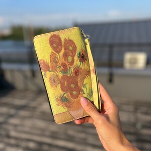Vincent Van Gogh Girasoli grande portafoglio - sacchetto con slot per carte e monete