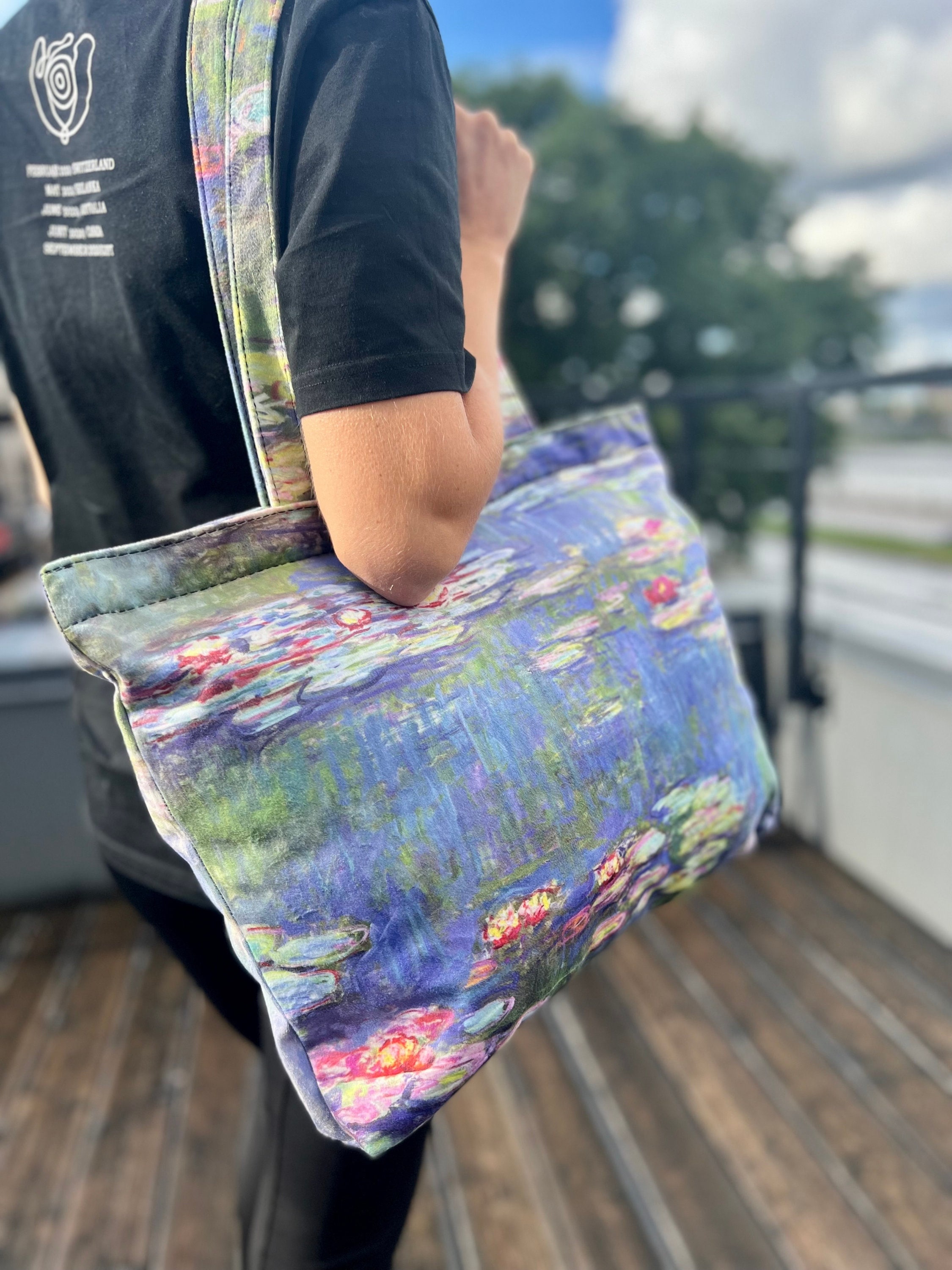 Claude Monet Tote Bag Monet Bag Water Lilies Tote Bag 