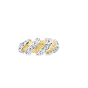 Cartier Diamond Swirl Ring in 18k Gold & Platinum – Circa 1980s