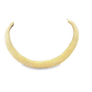 18k Yellow Gold  Cartier 1960s Textured Gold Necklace Serial No. 53371 - 63.40gr