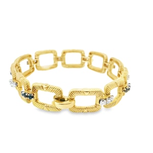 Cartier New York Bracelet With Sapphire & Diamond Links 18k Yellow Gold 1970's