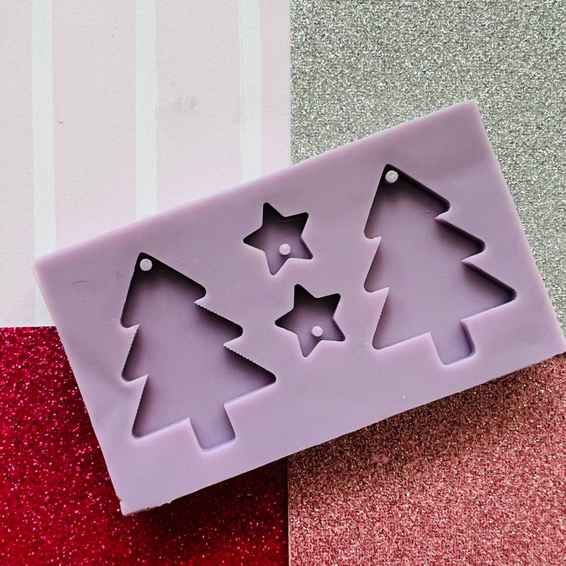 Christmas Tree SPECIAL PRICE Silicone Mould Handmade Resin Earring Mold image 1