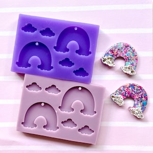 Rainbow & Cloud Silicone Mould | Handmade Earring Mold