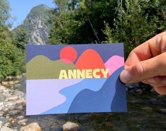 Annecy landscape postcard