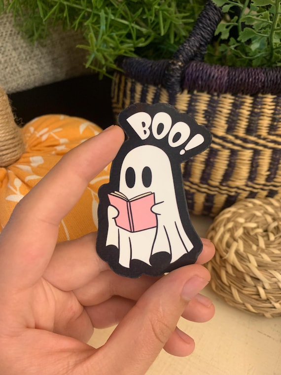 Boo Ghost Sticker: Literary Halloween Waterproof Decal