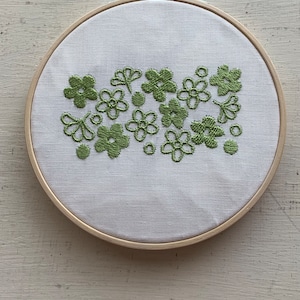 Embroidered Vintage Pyrex Spring Blossoms Wall Hanging 5" Hoop