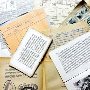 Paper Bundle - Lot 50 pages 1860-1960 - Junk journaling scrapbooking collages vintage origami ephemera craft papier maché papier vieilli