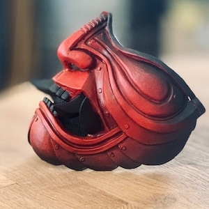 Half Face Samurai Mask Oni Mempo Armor Japans bloed