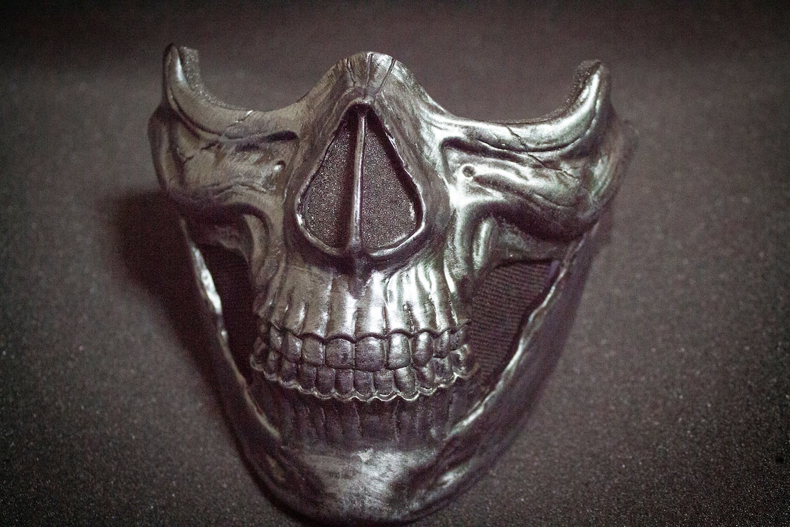 Silver Mask Human Skull Half Skull Mask Etsy