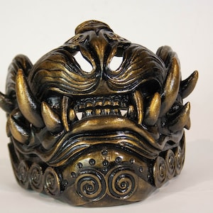 Mask Lion Mask Samurai Mask Samurai Armor Cosplay Kabuki Japanese Mask Samurai Dragon. Black samurai manmonster replica hannya mask