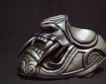 Máscara de samurái de demonio de grafito, Oni Ronin Mempo