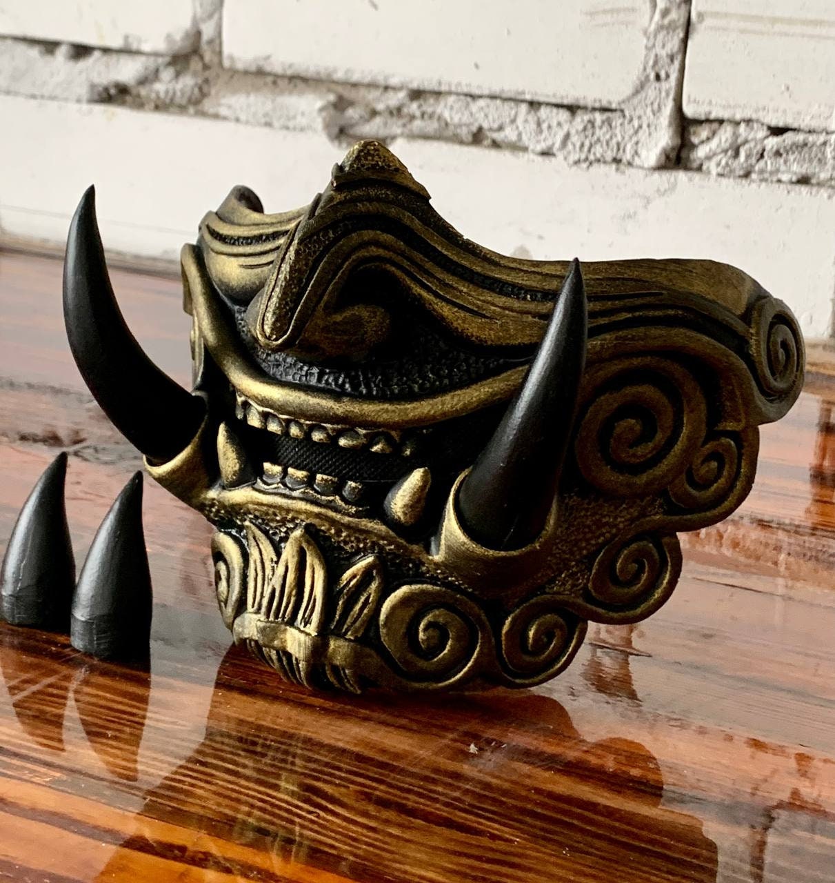 ゴールドサムライ鬼マスク - ゴールデンデーモンメンポアーマー - 歯