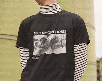 Metamorphosis Monochrome Comfort Colors Gender-Neutral T-Shirt; Trippy Abstract Butterfly Aesthetic