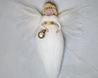 Felted Waldorf angel, seasonal table, felt fairy