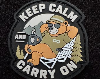 Keep Calm Carry On - Robust 3D PVC Patch, Tactical Path, EDC, Military Patch, Statement, Tactical Gear, Airsoft