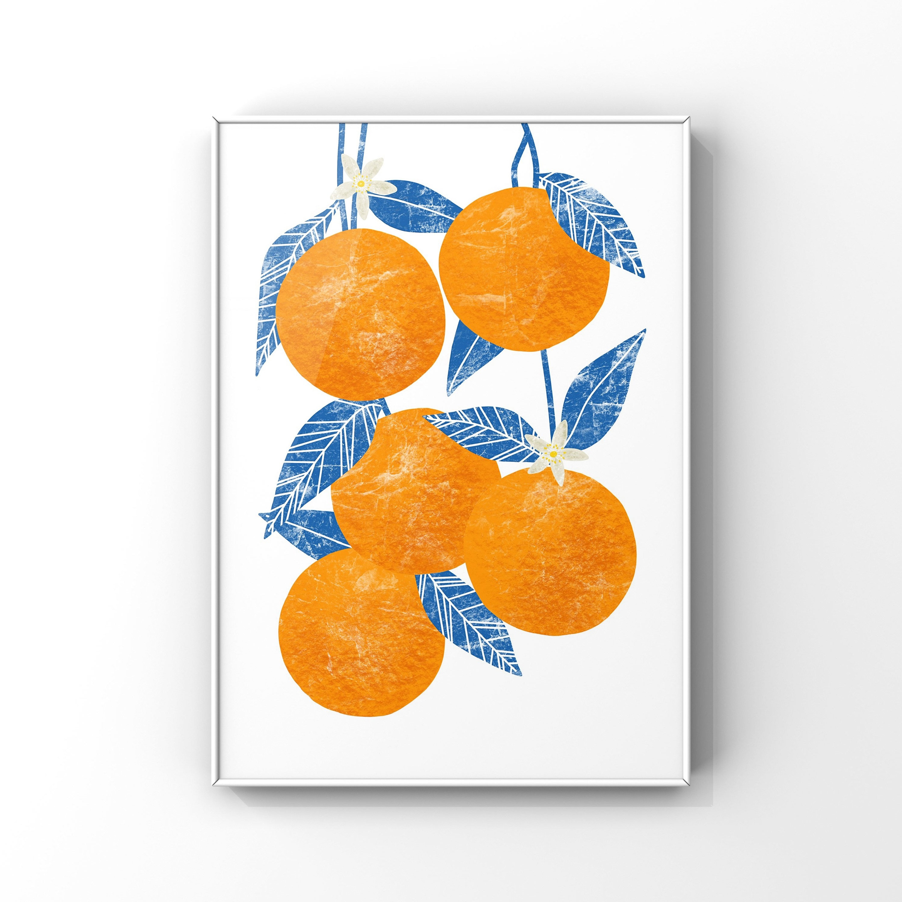 Art Orange / Blossom Etsy Blue Home Print / Oranges and - Botanical Print Wall Fruit Art Decor / Kitchen Orange Abstract Citrus /