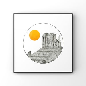Monument Valley Wall Art / Desert Print / Orange Home Decor
