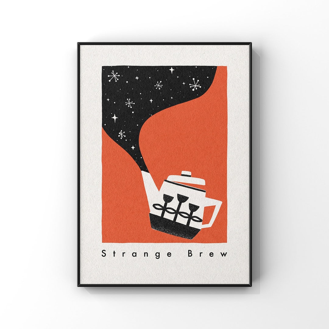 Strange Brew Teapot Abstract Wall Art / Kitchen Print / Colourful Home ...