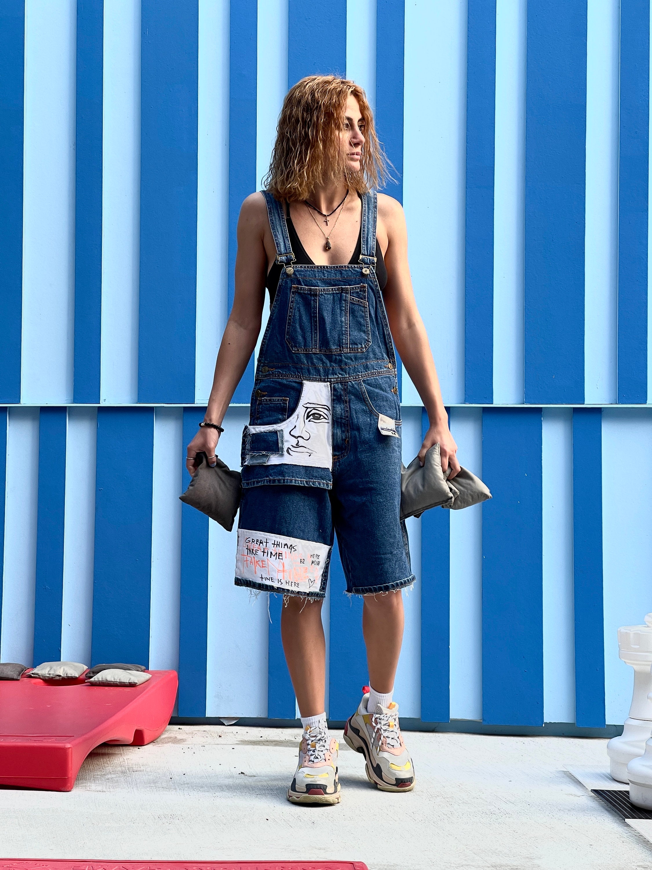 Denim Overalls Jeans Medium Boyfriend 