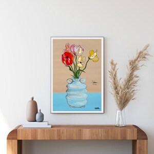 Golden Time PRINT   art flower floral inspirational original artwork home decor wall art acrylic pastel modern