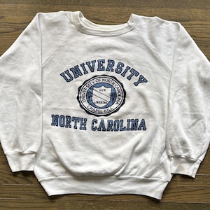 Vintage 1970er Jahre Universität North Carolina UNC Collegiate Crewneck Sweatshirt Pullover USA