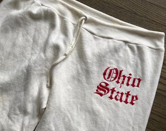 Vintage 1970s/80s OSU Ohio State University Collegiate Varsity Spell Out Raglan Sweatpants USA