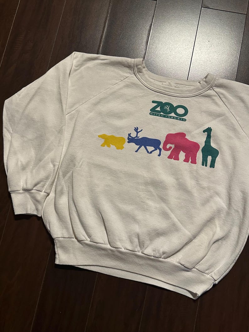 Vintage 1990s Toronto Zoo Graphic Animal Nature Crewneck Sweatshirt