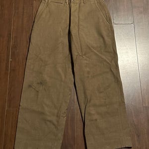 Vintage 1950s/60s Grüne Armee Militär Hose aus Wolle USA