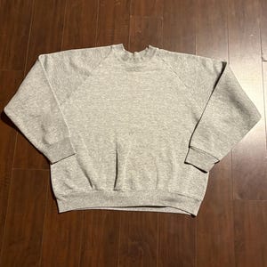 Vintage 1980s/90s Blank Grauer Crewneck Sweatshirt Pullover USA