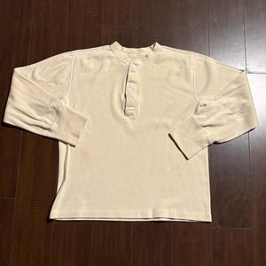Vintage 1950s/60s Military Army USN Henley Wool Cotton Undershirt Long Sleeve USA