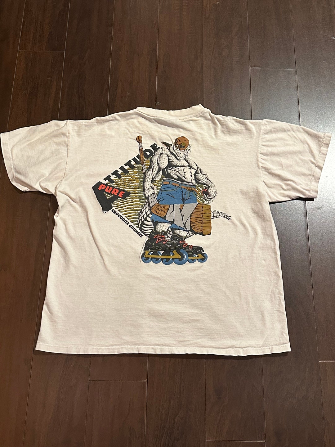 Maglietta Vintage Anni 90 Extreme Fish – Ringer T-Shirt Con Grafica Skate E Rollerblade – Taglia XL
