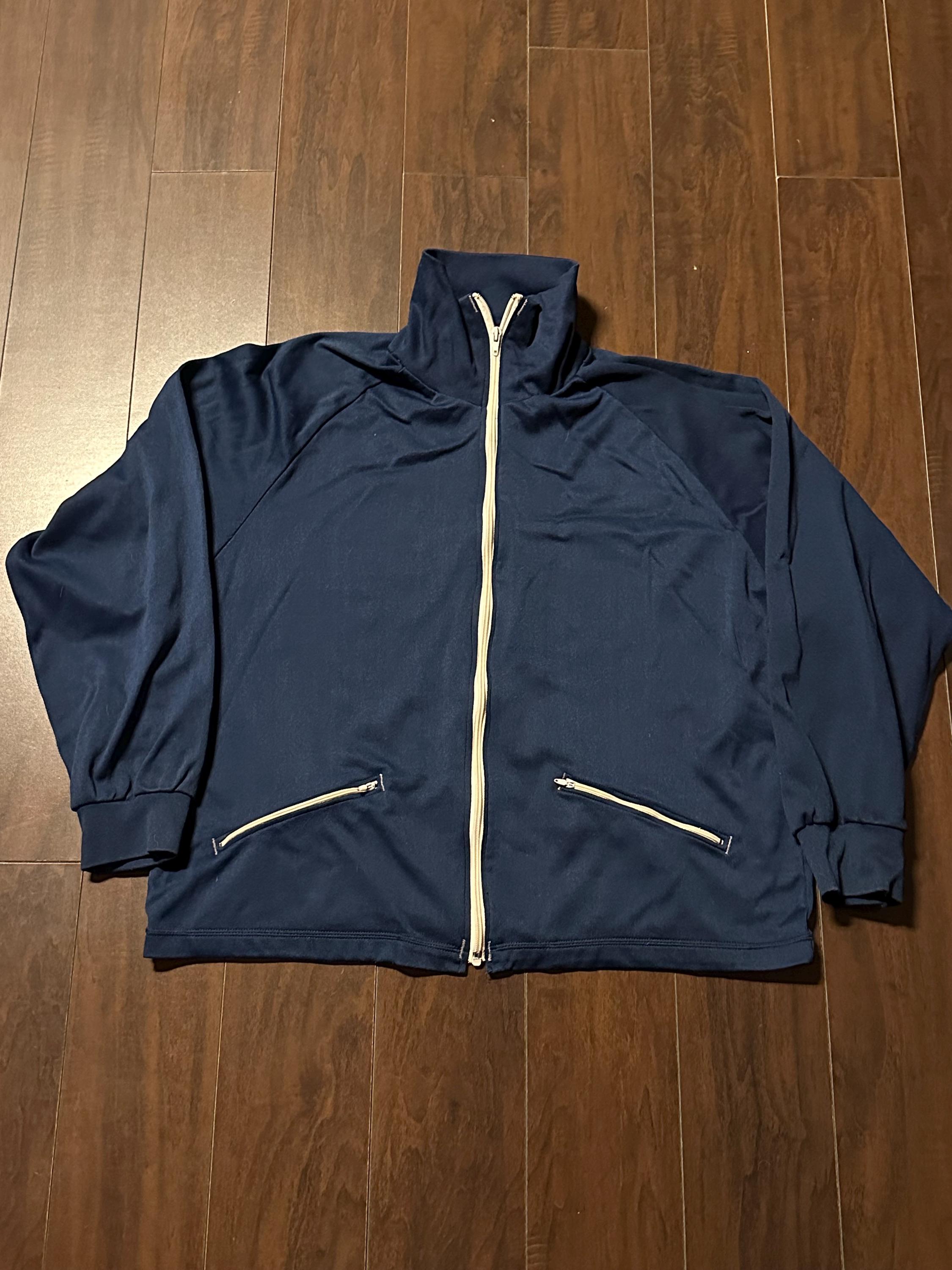 Vintage 1970s/80s Navy Blue Full Zip Track Athletic Blank