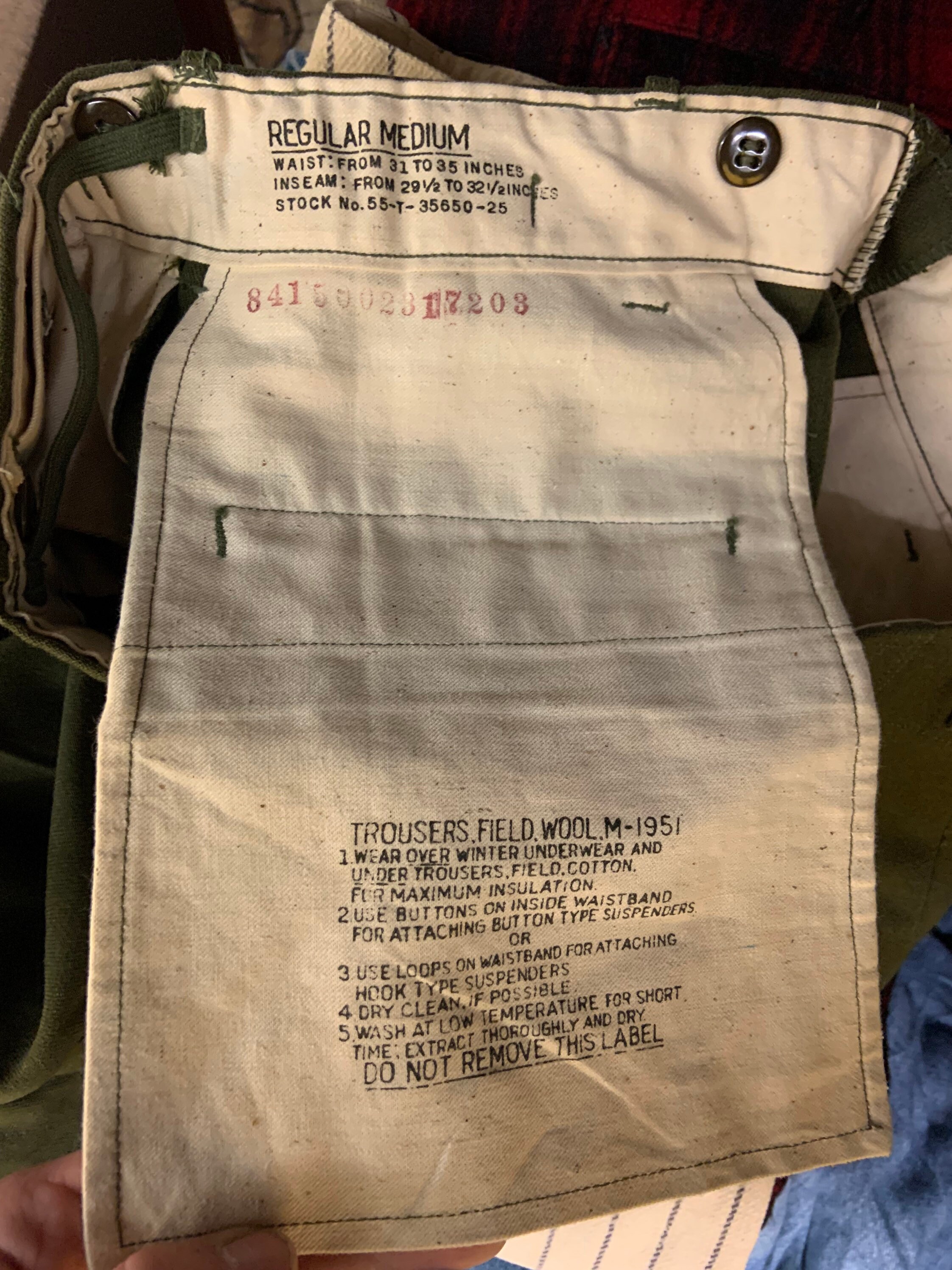 Vintage 1950s US Army Military Wool Field Trousers M1951 Etsy