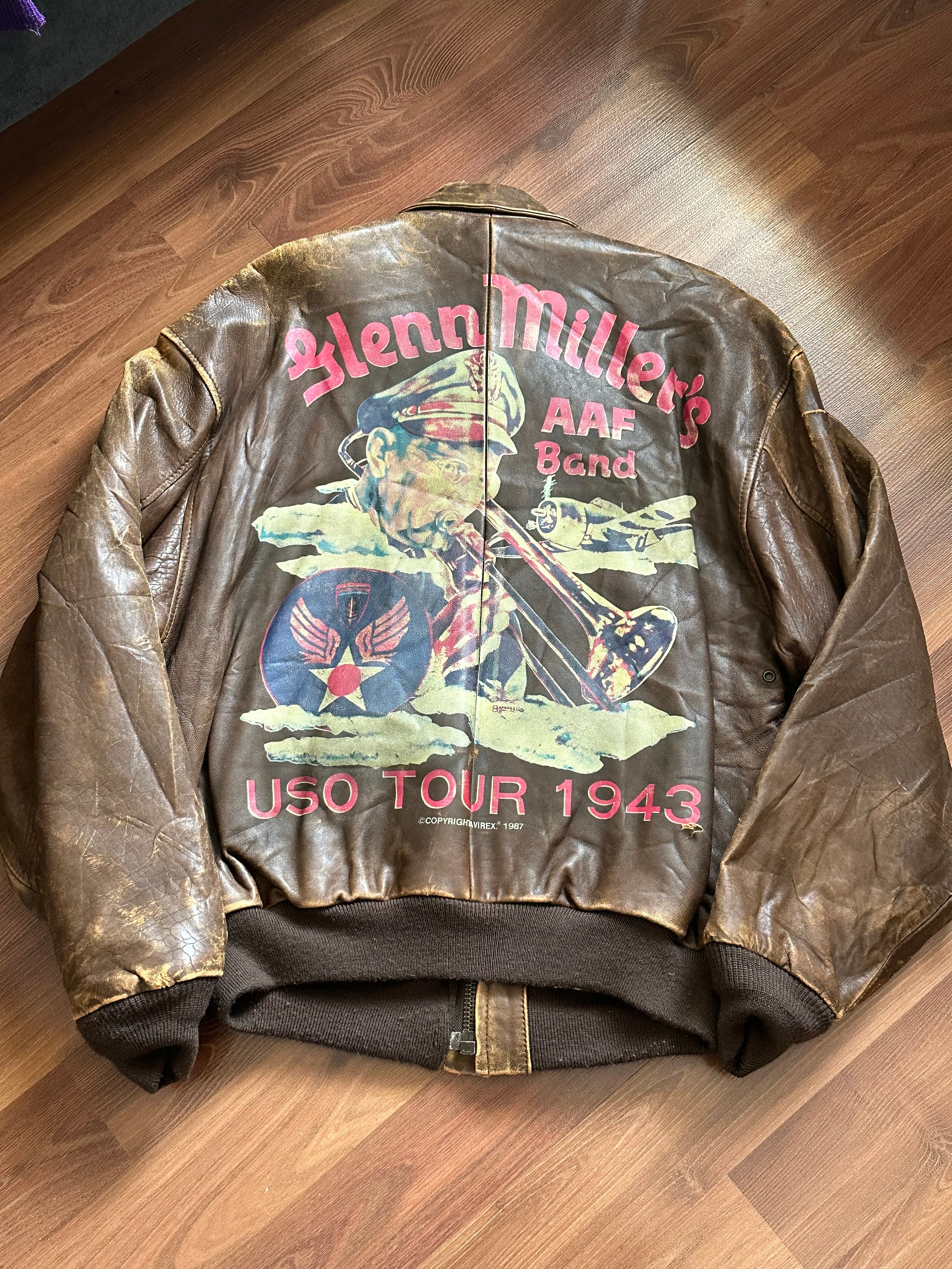 Vintage 1987 Avirex Type A-2 Leather Jacket USA Glenn Miller Vintage 1987 Avirex Type A-2 Leather Jacket USA Glenn Miller