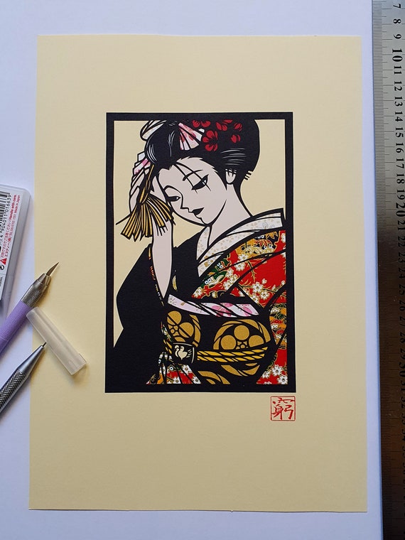 Hand made papercut artwork. A3 poster limited edition paper cutting