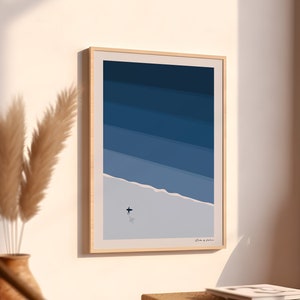 Surf Art Print, Big Wave Wall Art, Surf Ocean Poster, Surfer Art Work, Waves Illustration, Surfing gift Drawing, Surfboard Waves Set Decor
