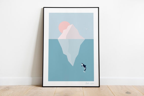 Kids Room Orca Poster Home Decor Size Sun And Moon Art Work Wall Art Orca Art Print Set Killer Whale Print Arctic Print Art Collectibles Digital Prints Kromasol Com