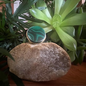Bague ronde Malachite