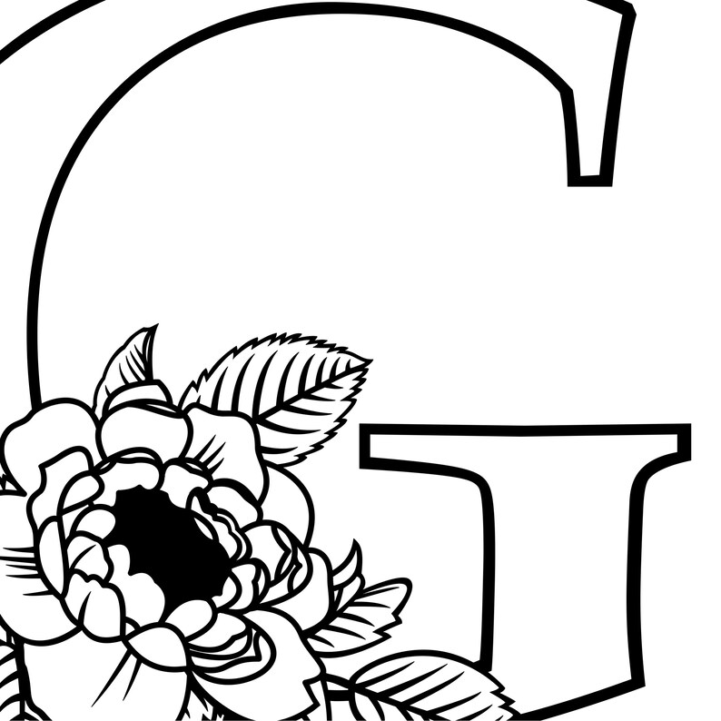 Letter G / calligraphy vector / botanical letter G / initial | Etsy